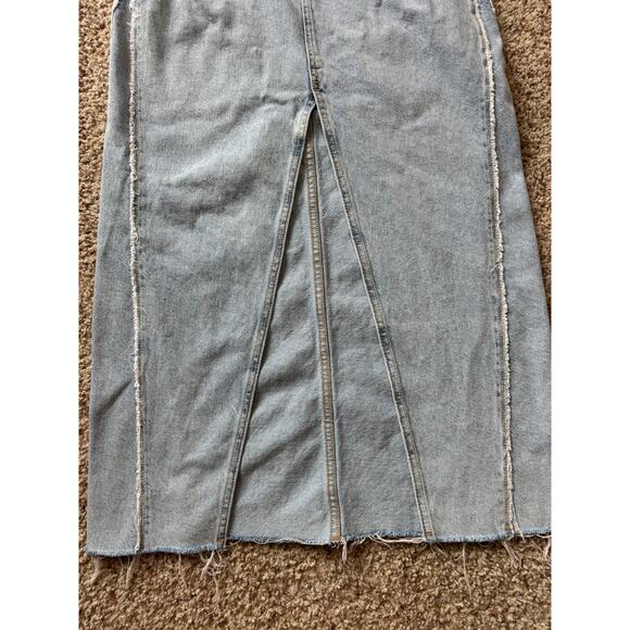 ZARA Light Blue Denim/Jean Long skirt, size women's Medium - Picture 9 of 11